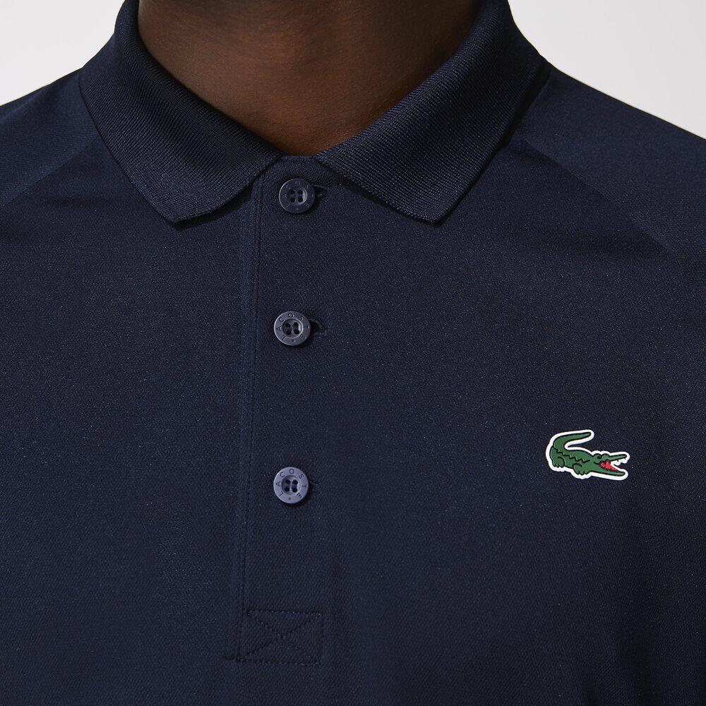 Men's SPORT Breathable RunResistant Interlock Polo NAVY BLUE Lacoste