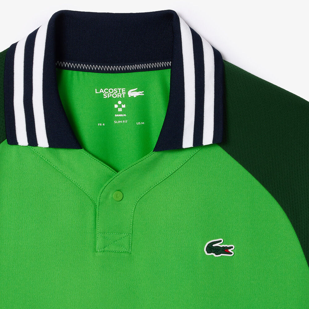 Men's Lacoste x Daniil Medvedev UltraDry Tennis Polo Shirt Green Lacoste