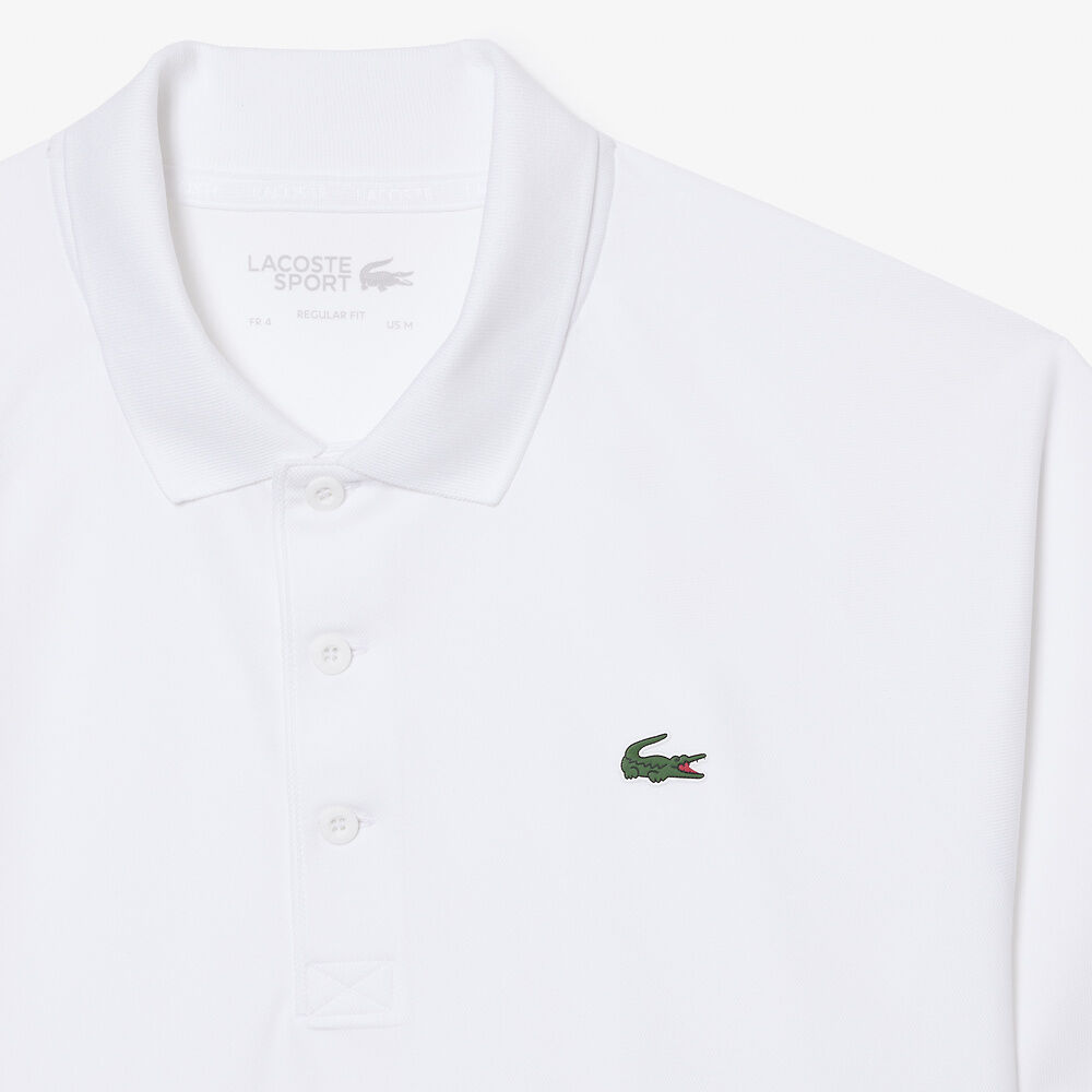 Men's SPORT Breathable RunResistant Interlock Polo WHITE Lacoste